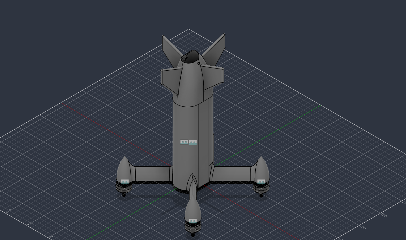 CAD model of the complete helicopter-deployable search-and-rescue multirotor